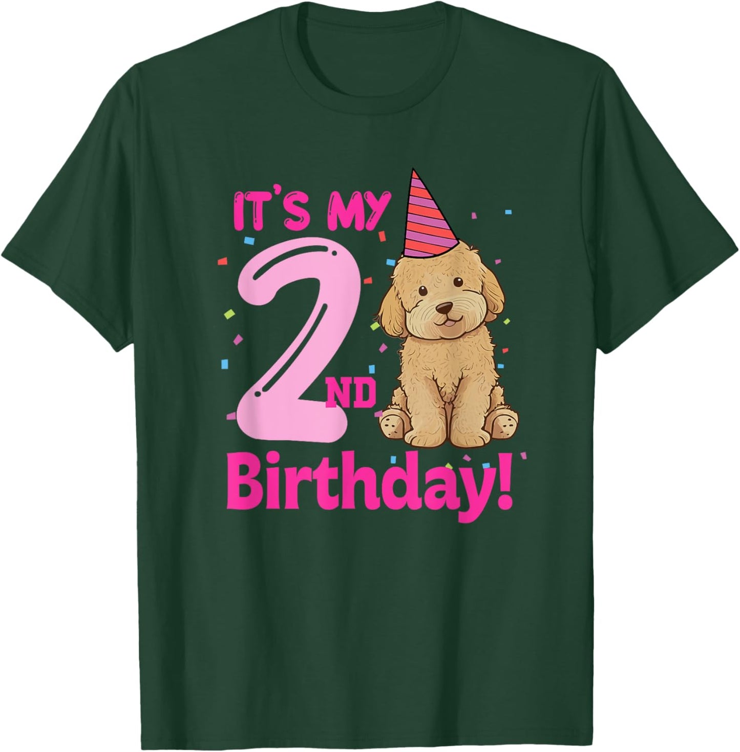 It's My 2nd Birthday Goldendoodle Lovers 2 Years Old Puppy T-Shirt - T-Shirt | Forest