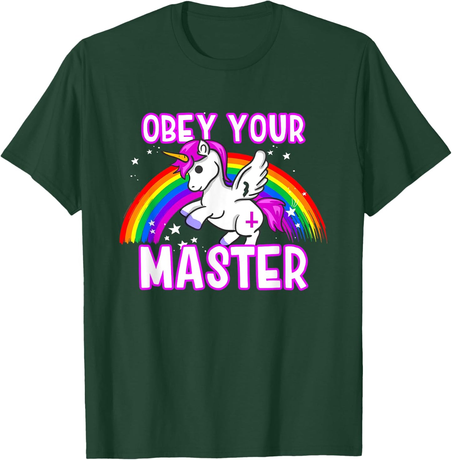 Obey Your Master - Satanic Unicorn - Anti Religion Metal T-Shirt - T-Shirt | Forest