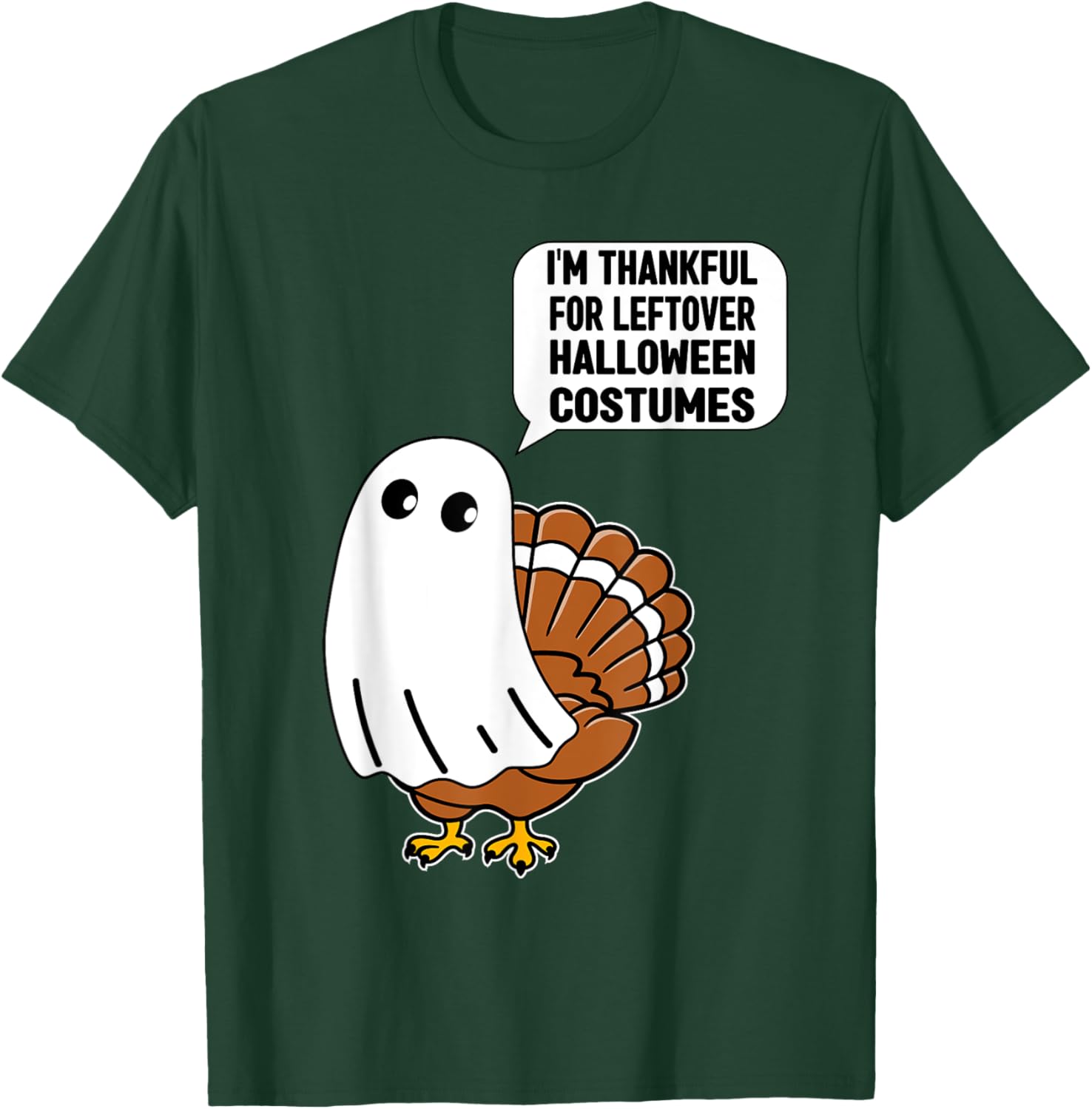 Funny Thanksgiving Thankful Turkey Costume Kids Women Men T-Shirt - T-Shirt | Forest