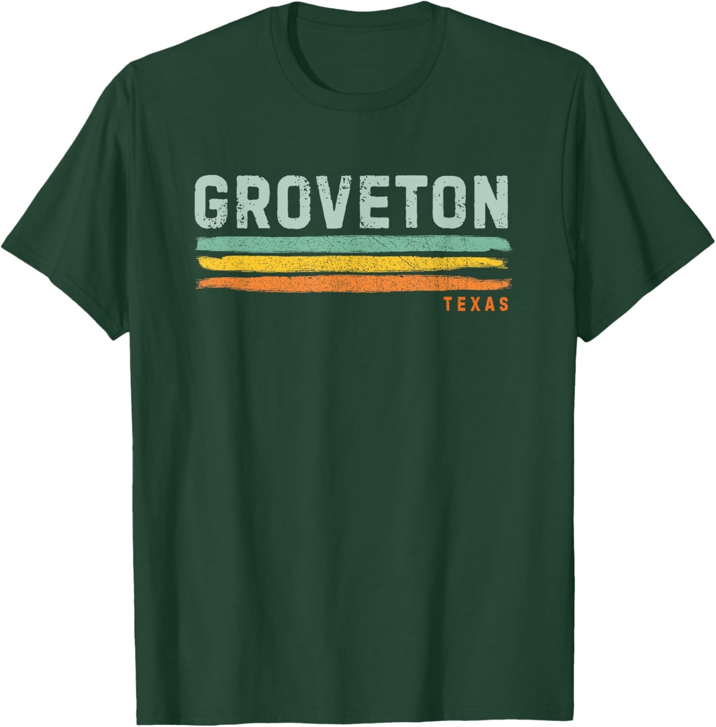 Vintage Stripes Groveton TX T-Shirt - T-Shirt | Forest