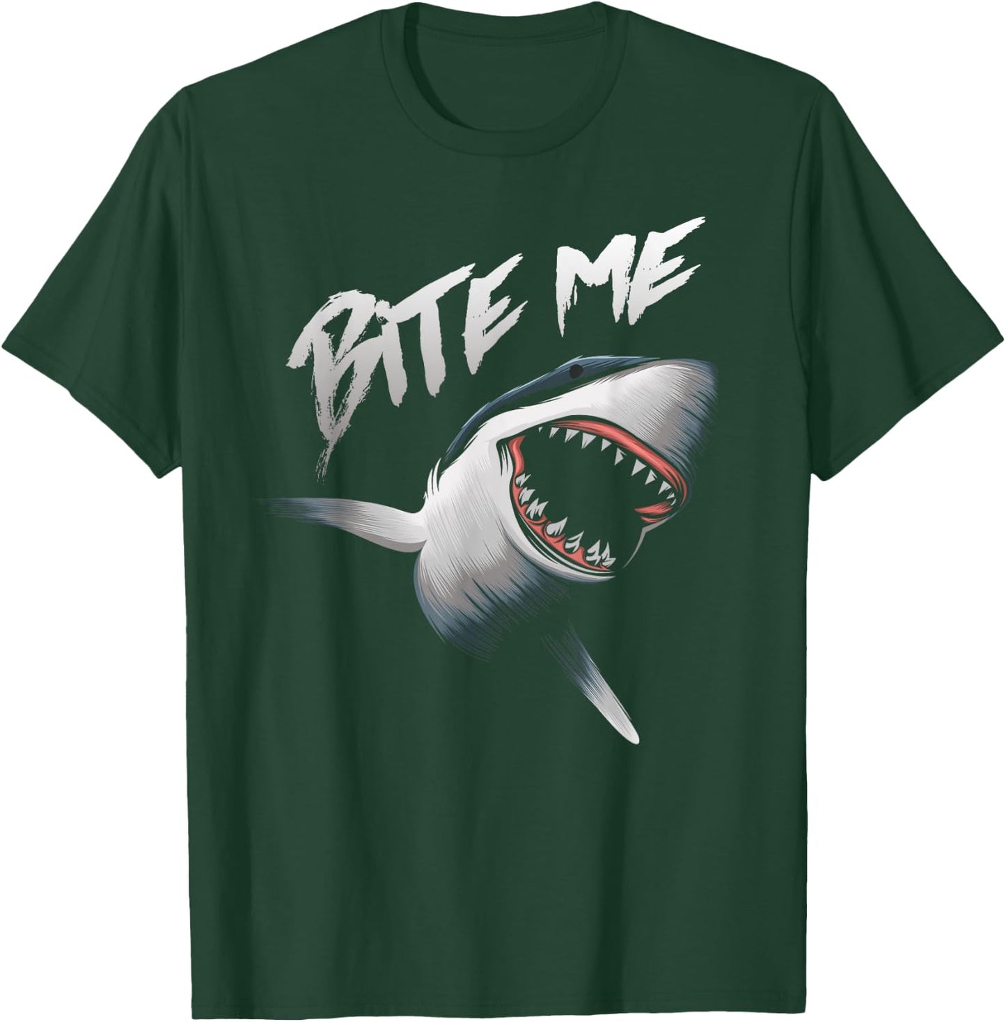 Bite Me Shark Shirt For Boys and Girls Summer Kids Gift T-Shirt - T-Shirt | Forest