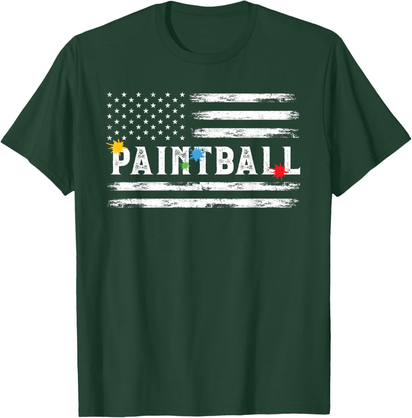 Vintage American USA Flag Paintball Player Paintballing Men T-Shirt - T-Shirt | Forest