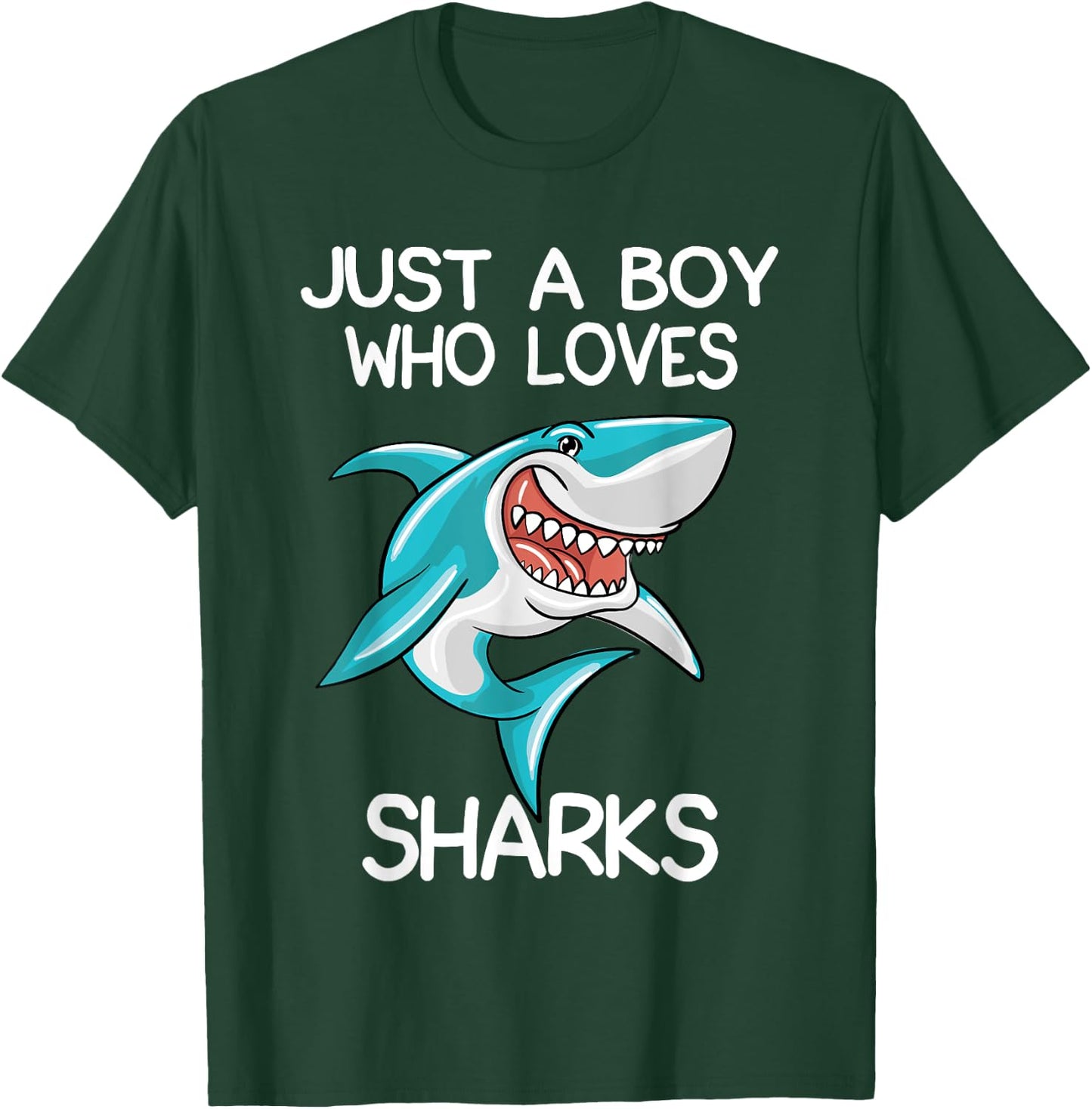 Just A Boy Who Loves Sharks Gift Shark Lover Gifts T-Shirt - T-Shirt | Forest