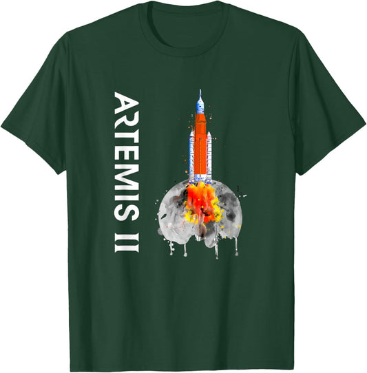 Artemis 2 SLS Rocket Launch Mission To The Moon And Beyond T-Shirt - T-Shirt | Forest