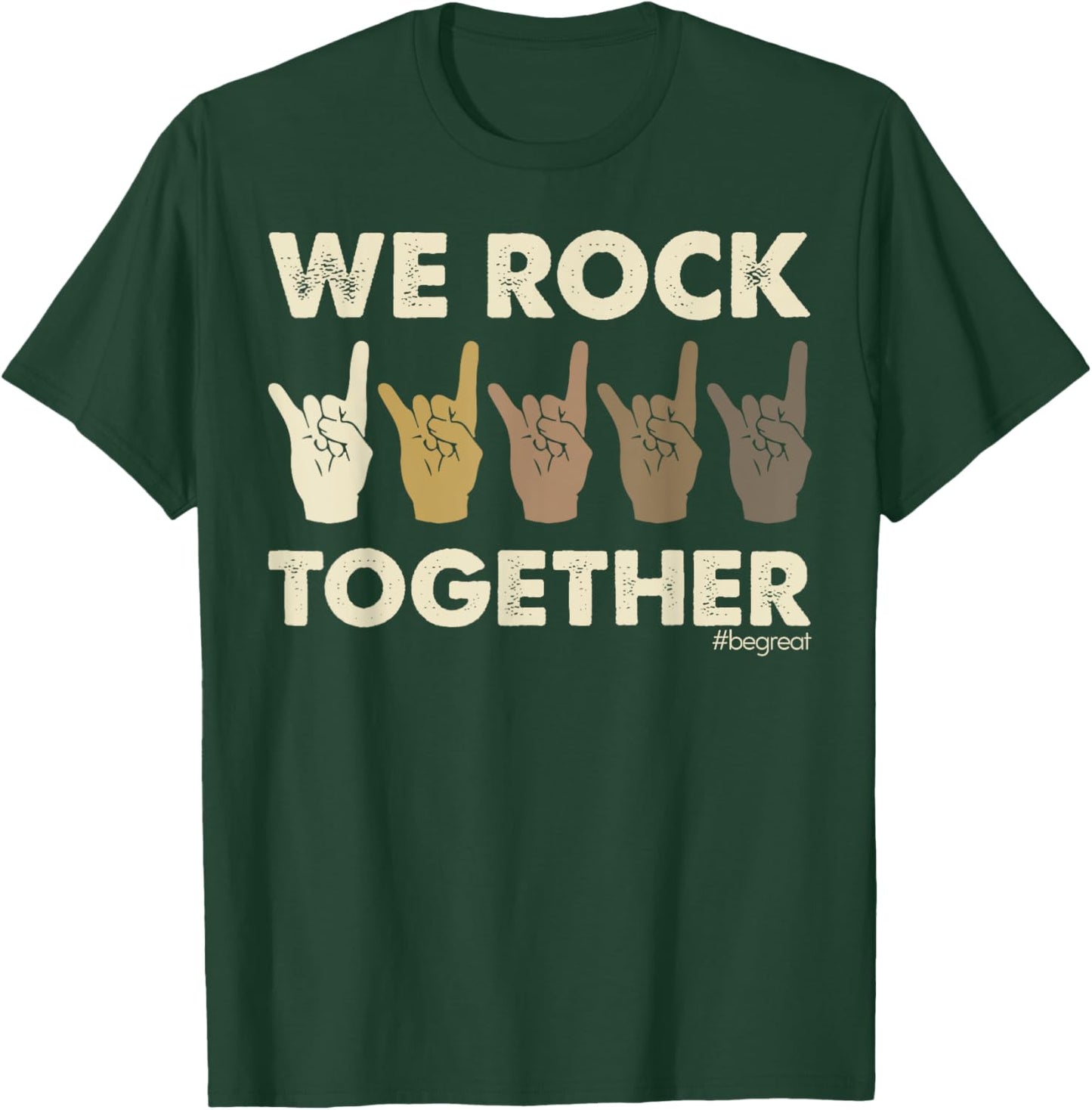 We Rock Together Funny Sign Language T-Shirt - T-Shirt | Forest
