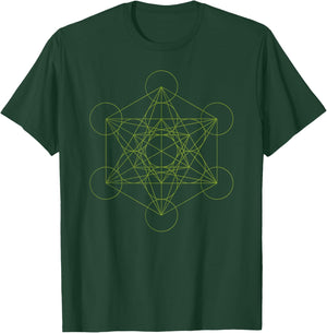 Sacred Geometry Metatron’s Cube Occult Spiritual Yoga T-Shirt - T-Shirt | Forest