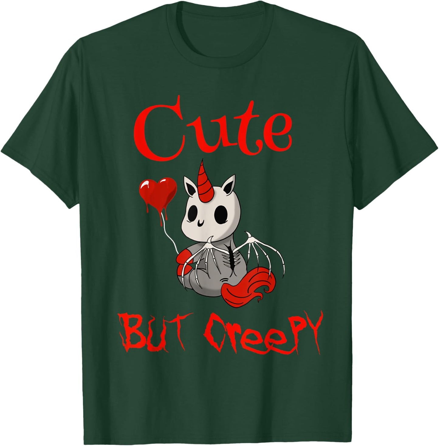 Cute but creepy dead demonic scary unicorn T-Shirt - T-Shirt | Forest