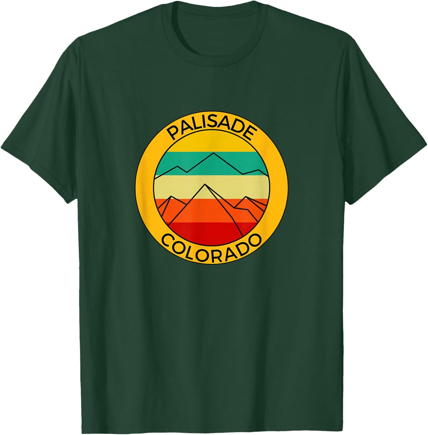 Retro Sunset Mountains Palisade Colorado Souvenir Reunion T-Shirt - T-Shirt | Forest