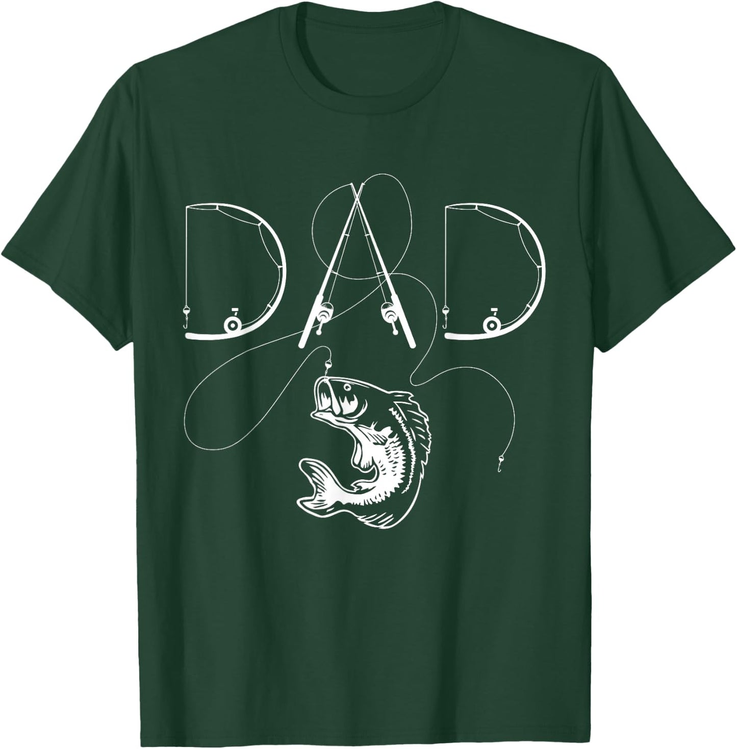 Fisherman Dad Fishing Enthusiast Fish Lover Daddy Father T-Shirt - T-Shirt | Forest