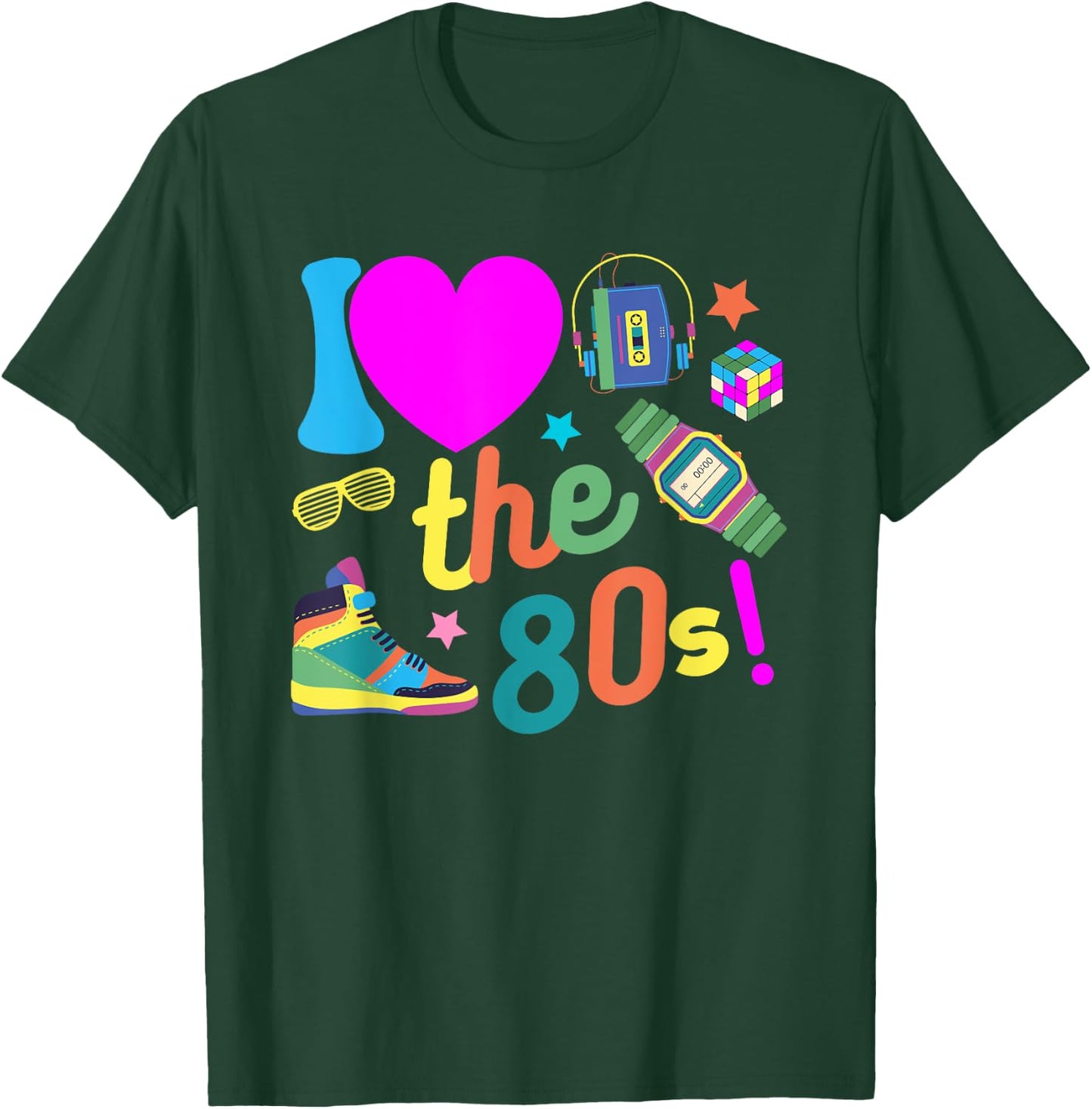 I love The 80s Funny Retro Party 80's Costume Women T-Shirt - T-Shirt | Forest