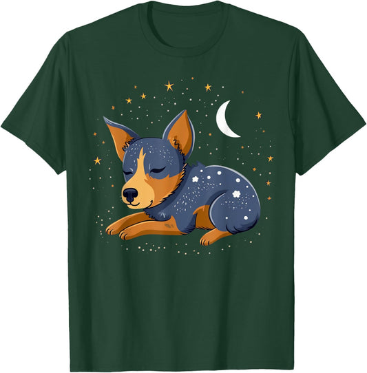 Napping Blue Heeler pajama on Australian Cattle Dog Sleeping T-Shirt - T-Shirt | Forest