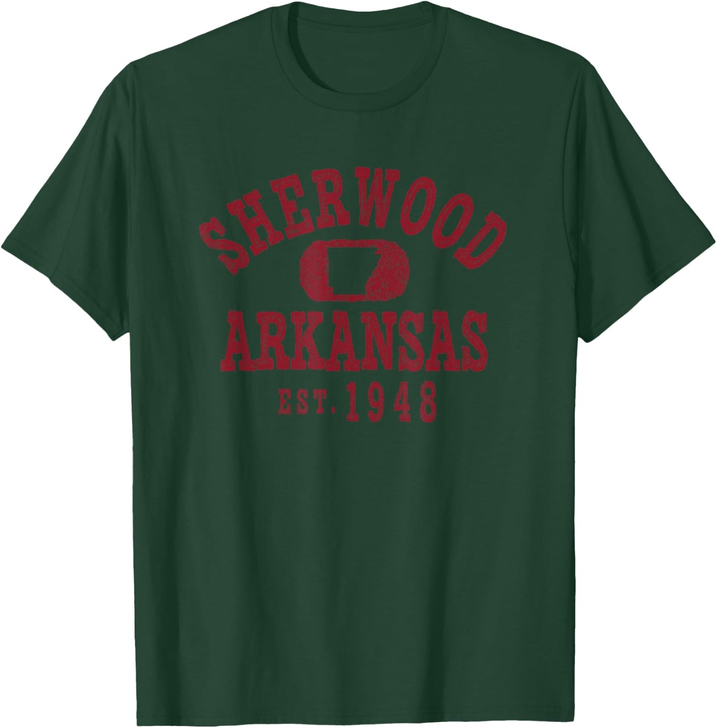 Vintage Sherwood Arkansas AR Retro City T-Shirt - T-Shirt | Forest