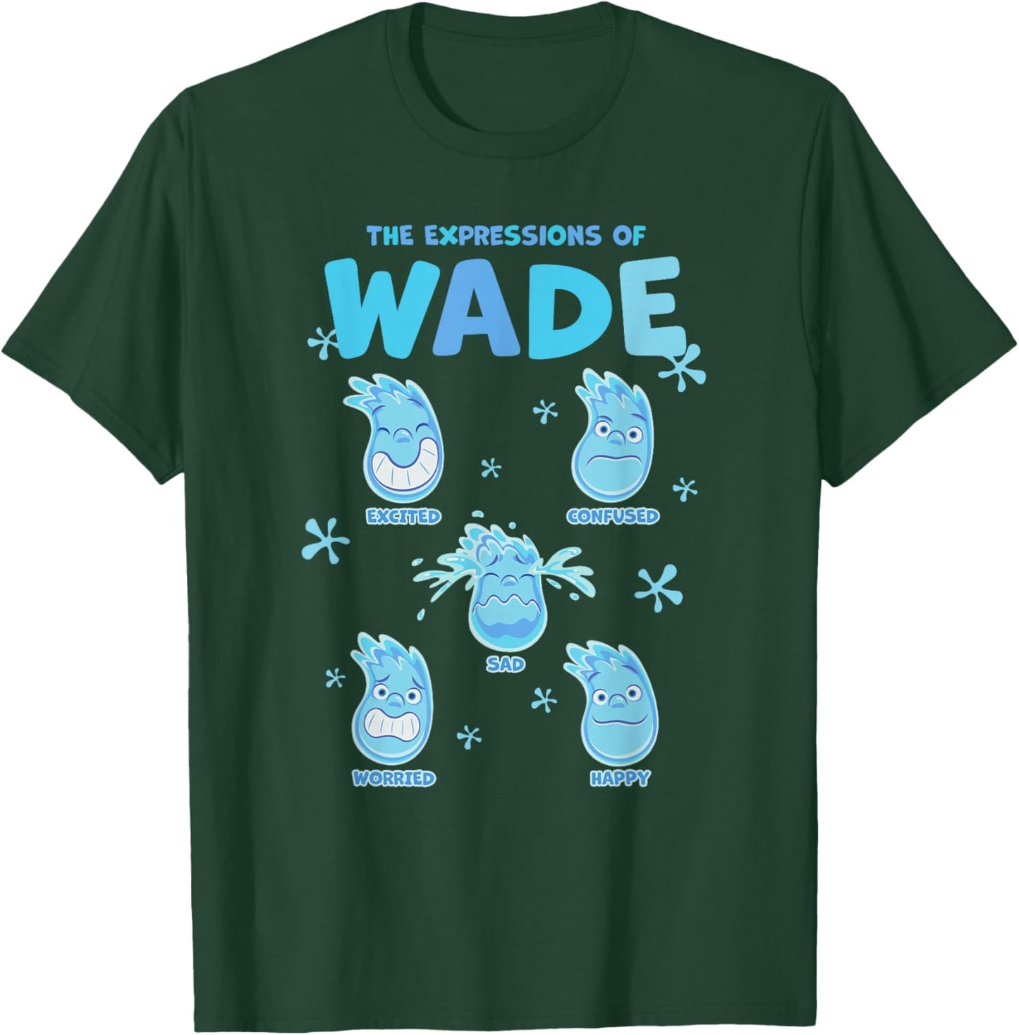 Disney Pixar Elemental The Expressions Of Wade Poster T-Shirt - T-Shirt | Forest