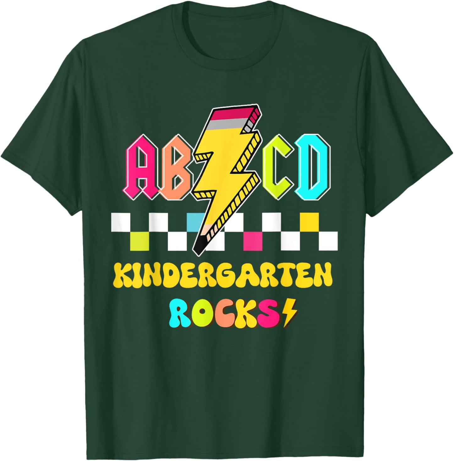 Kindergarten ABCD Rocks Teacher Student Back to School Men Women Kids T-Shirt - T-Shirt | Forest