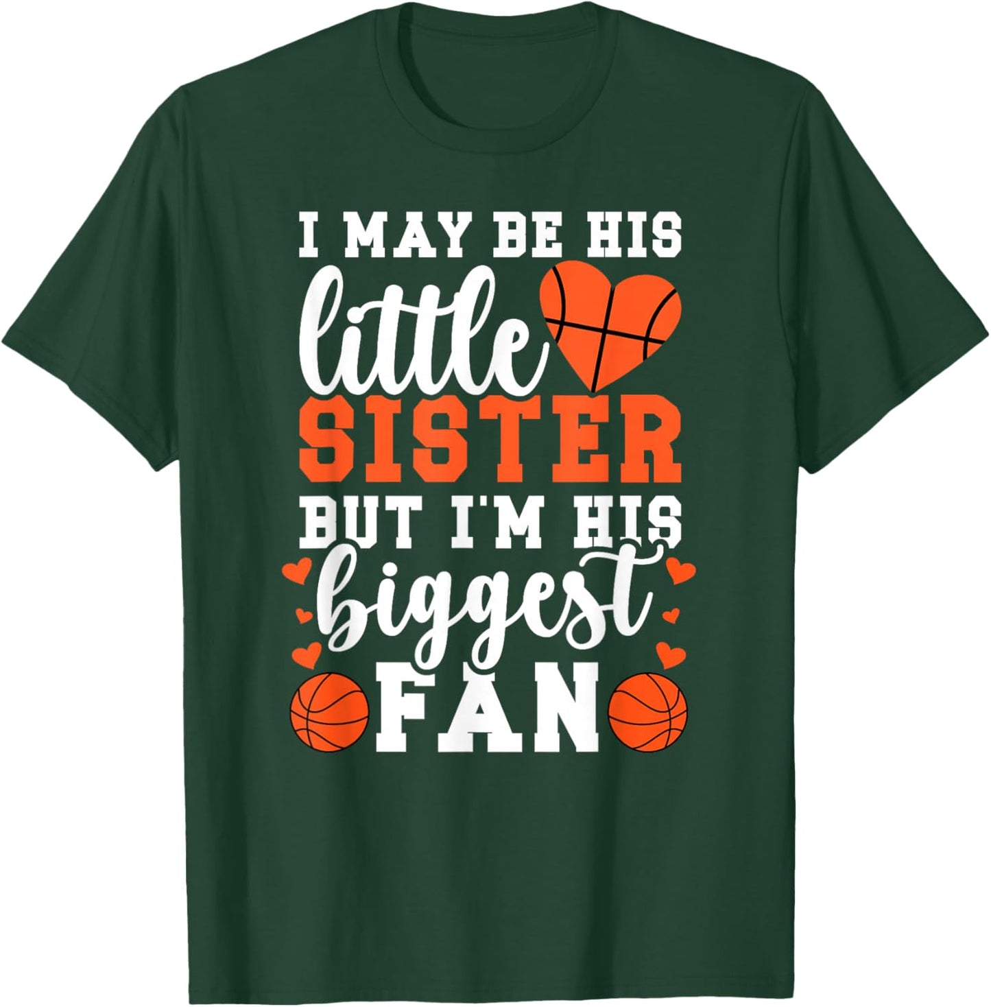 Little Sister Basketball Sister Of A Basketball Player T-Shirt - T-Shirt | Forest