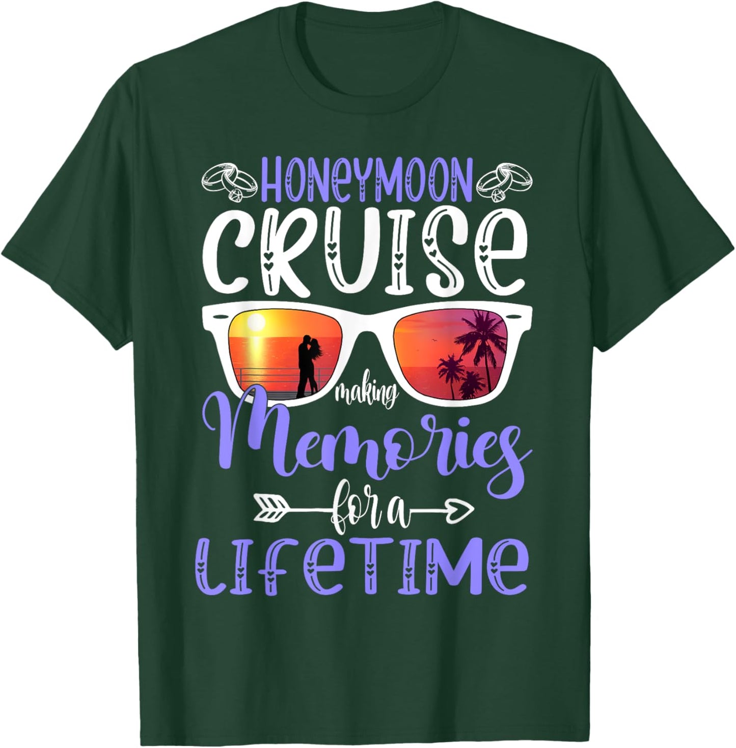 Husband Wife Our Wedding Anniversary Honey Moon Cruise Trip T-Shirt - T-Shirt | Forest