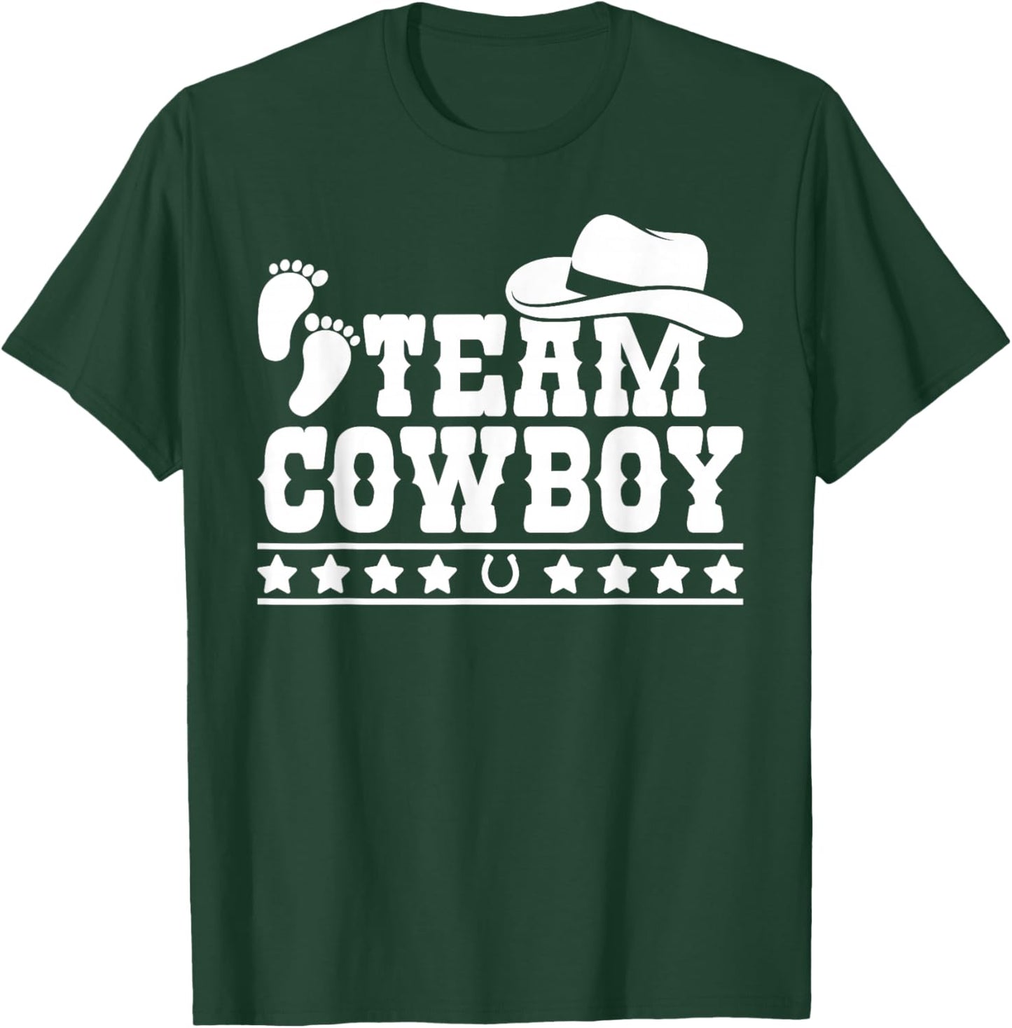Team Cowboy Baby Gender Reveal Outfit Team Boy Gender Reveal T-Shirt - T-Shirt | Forest