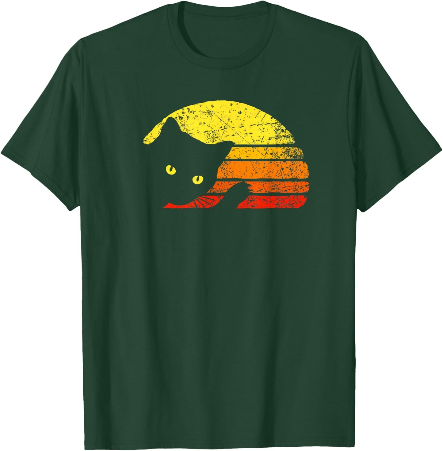 Vintage Cat Lover Sunset Retro Style Cats T-Shirt - T-Shirt | Forest