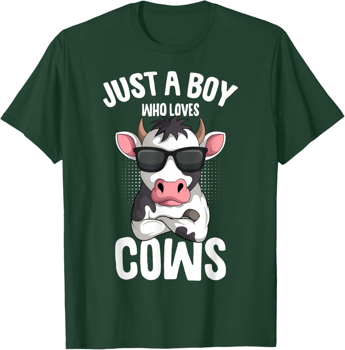 Just A Boy Who Loves Cows Farmer Kids Cow Toddler Boys T-Shirt - T-Shirt | Forest