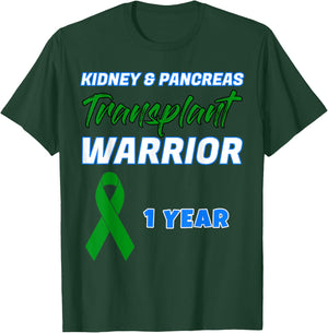 Kidney Pancreas Transplant First Anniversary One Year gift T-Shirt - T-Shirt | Forest