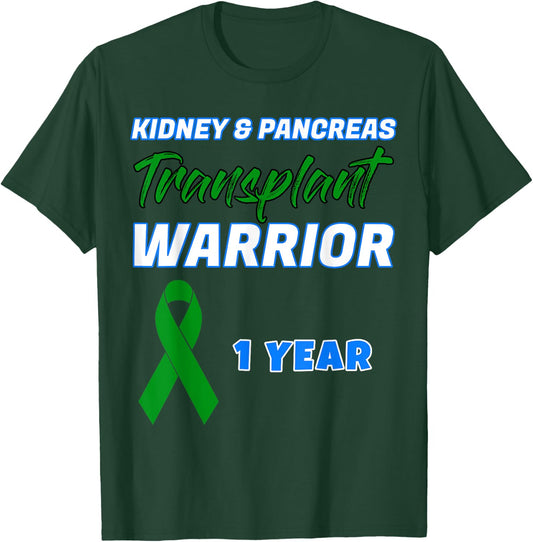Kidney Pancreas Transplant First Anniversary One Year gift T-Shirt - T-Shirt | Forest