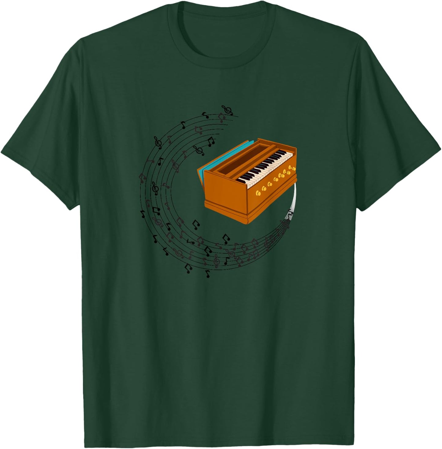 Indian Harmonium Musical Instrument T-Shirt - T-Shirt | Forest