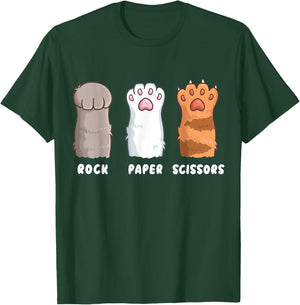 Cat Lover Cat Owner Funny Cat Rock Paper Scissors T-Shirt - T-Shirt | Forest