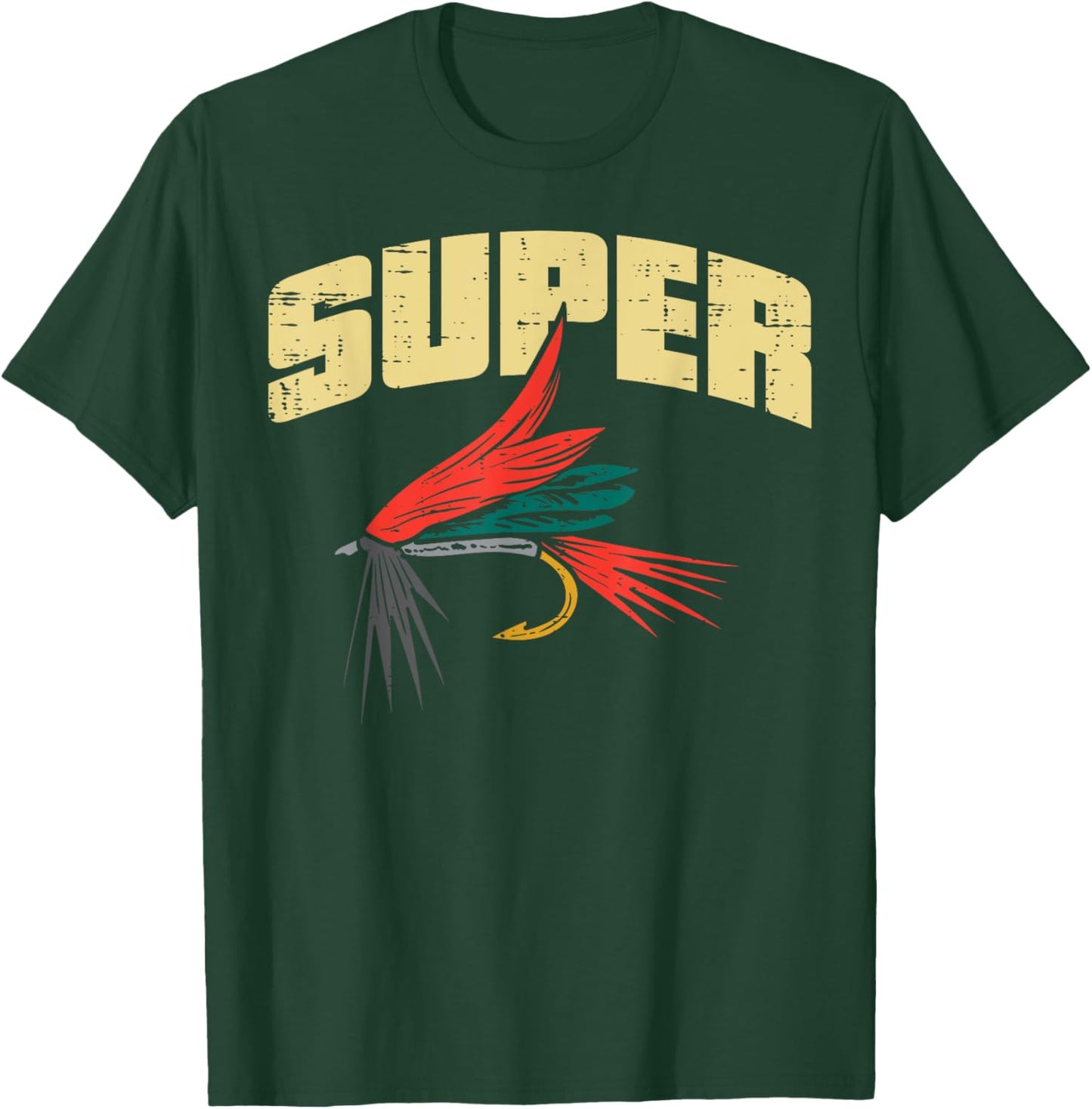 Super Fly Fishing Cool Fish Angler Fisher Fisherman Men Dad T-Shirt - T-Shirt | Forest