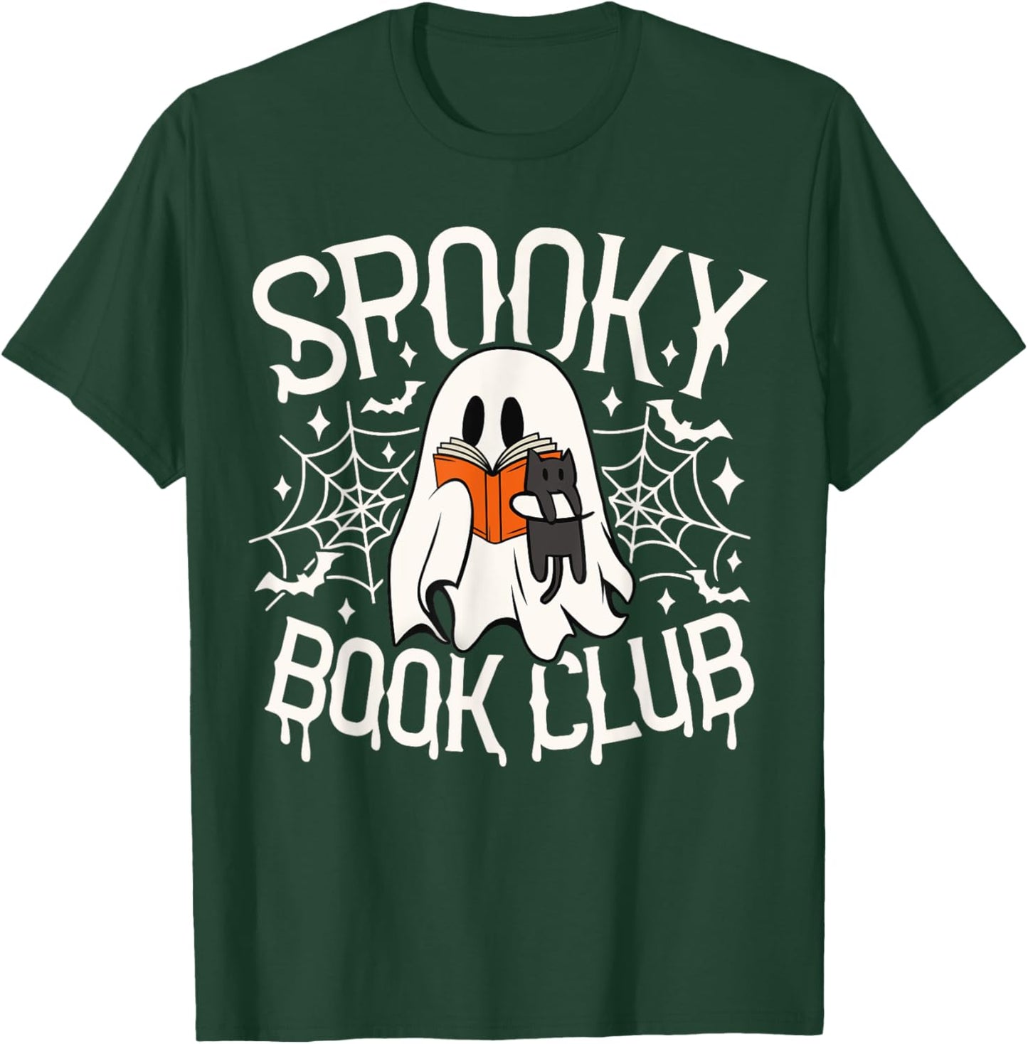 Spooky Book Club Cute Ghost Reading Book Halloween Costume T-Shirt - T-Shirt | Forest