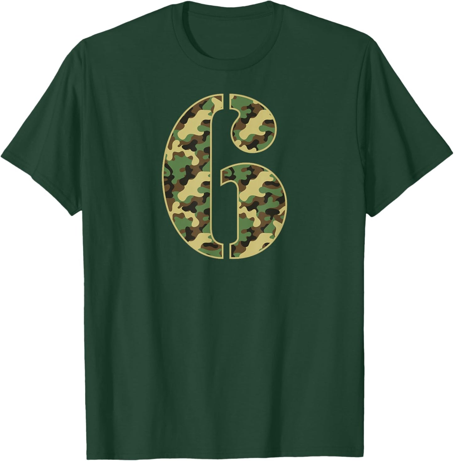 6th Birthday Soldier 6 Year Old Military Themed Camo T-Shirt - T-Shirt | Forest