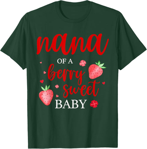 Nana Of A Berry Sweet One Strawberry Baby First Birthday