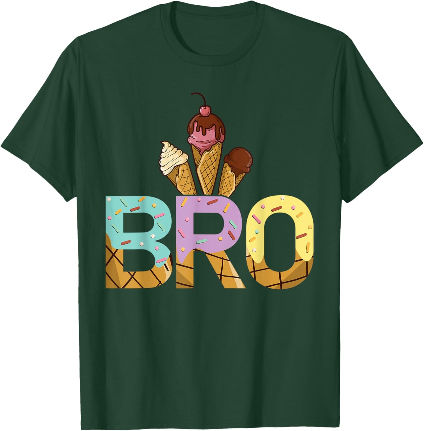 Brother Of The Sweet One Ice Cream 1st First Birthday Family T-Shirt - T-Shirt | Forest