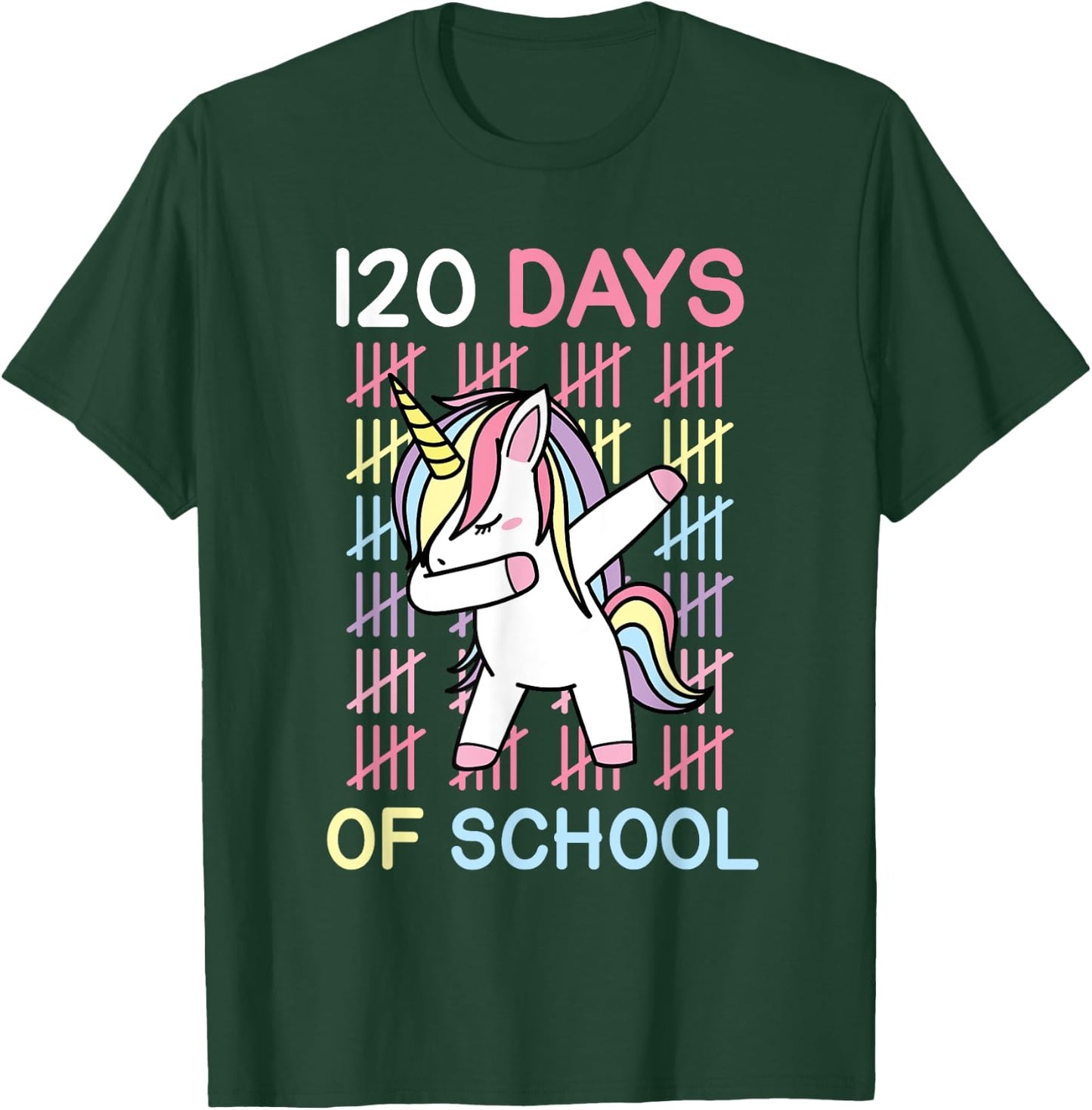 1st Grade 120 Days of School Unicorn Shirt Teacher Kids T-Shirt - T-Shirt | Forest