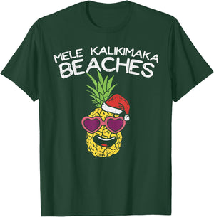 Mele Kalikimaka Pineapple Hawaiian Christmas In July Women T-Shirt - T-Shirt | Forest