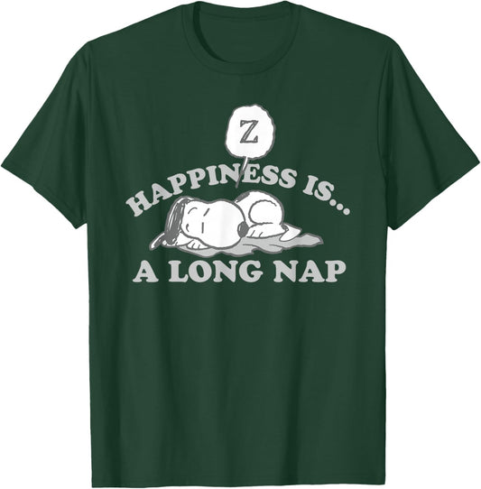 Peanuts Happiness Is A Long Nap Snoopy T-Shirt - T-Shirt | Forest