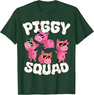 Piggy Squad Pig Farmer Animal Lovers Farming Farm T-Shirt - T-Shirt | Forest