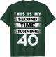 This Is My Second Time Turning 40 Year Birthday Crew 40th T-Shirt - T-Shirt | Forest