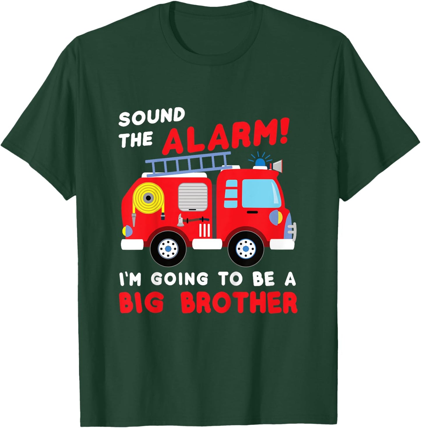 Kids Im going to be a big brother Shirt Firetruck baby reveal T-Shirt - T-Shirt | Forest