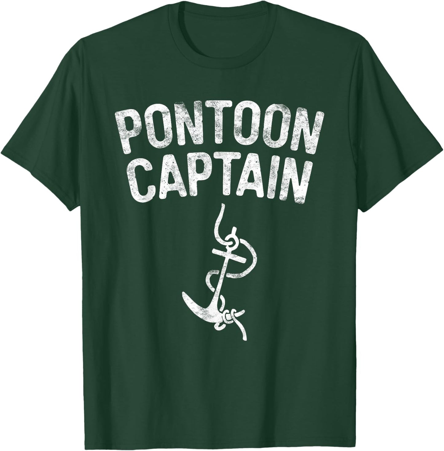 Pontoon Captain Shirt Men Women Anchor Boat Captain Skipper T-Shirt - T-Shirt | Forest