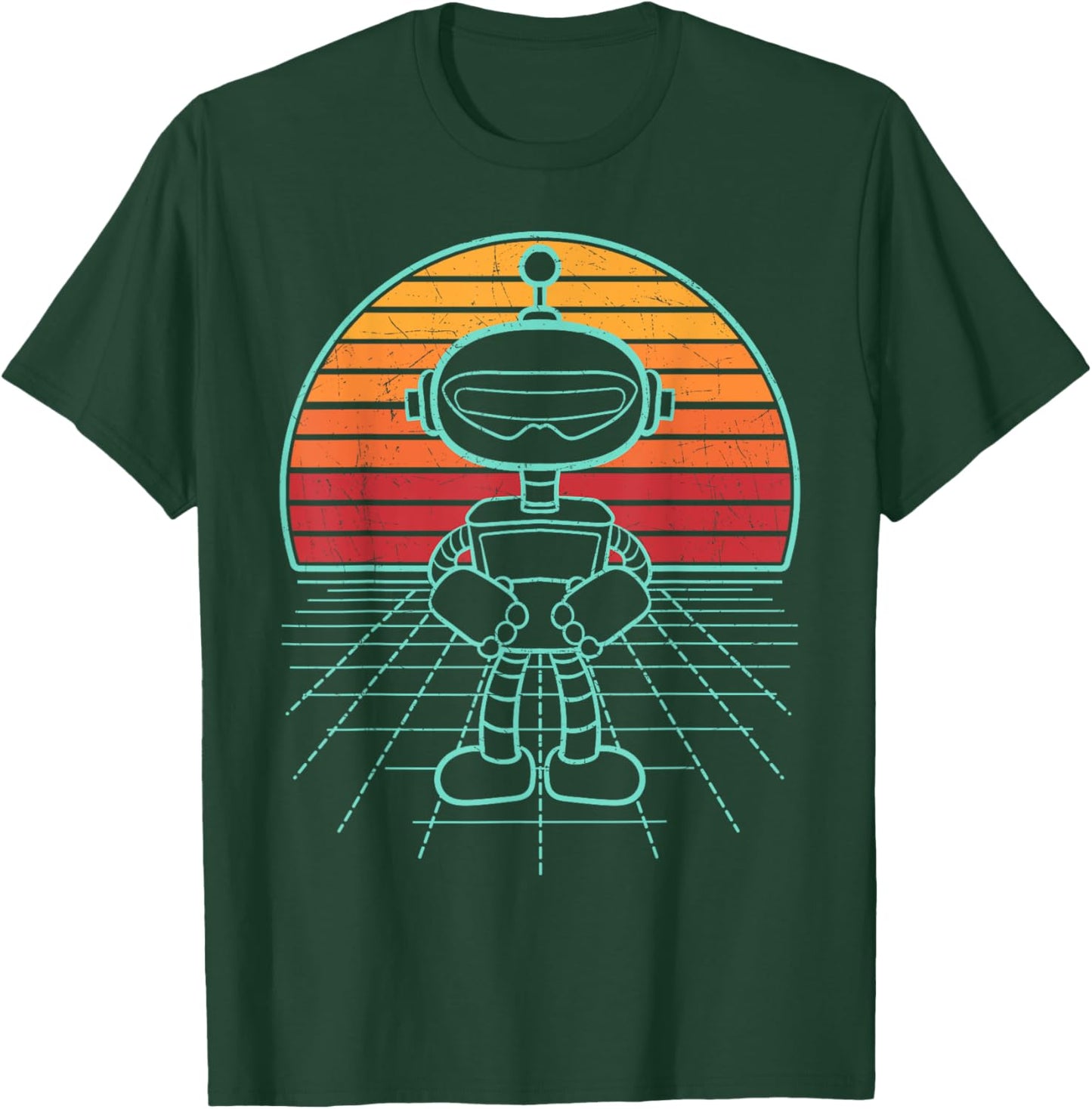 Robot Retro Robotics Lover Roboticist Engineering Science T-Shirt - T-Shirt | Forest