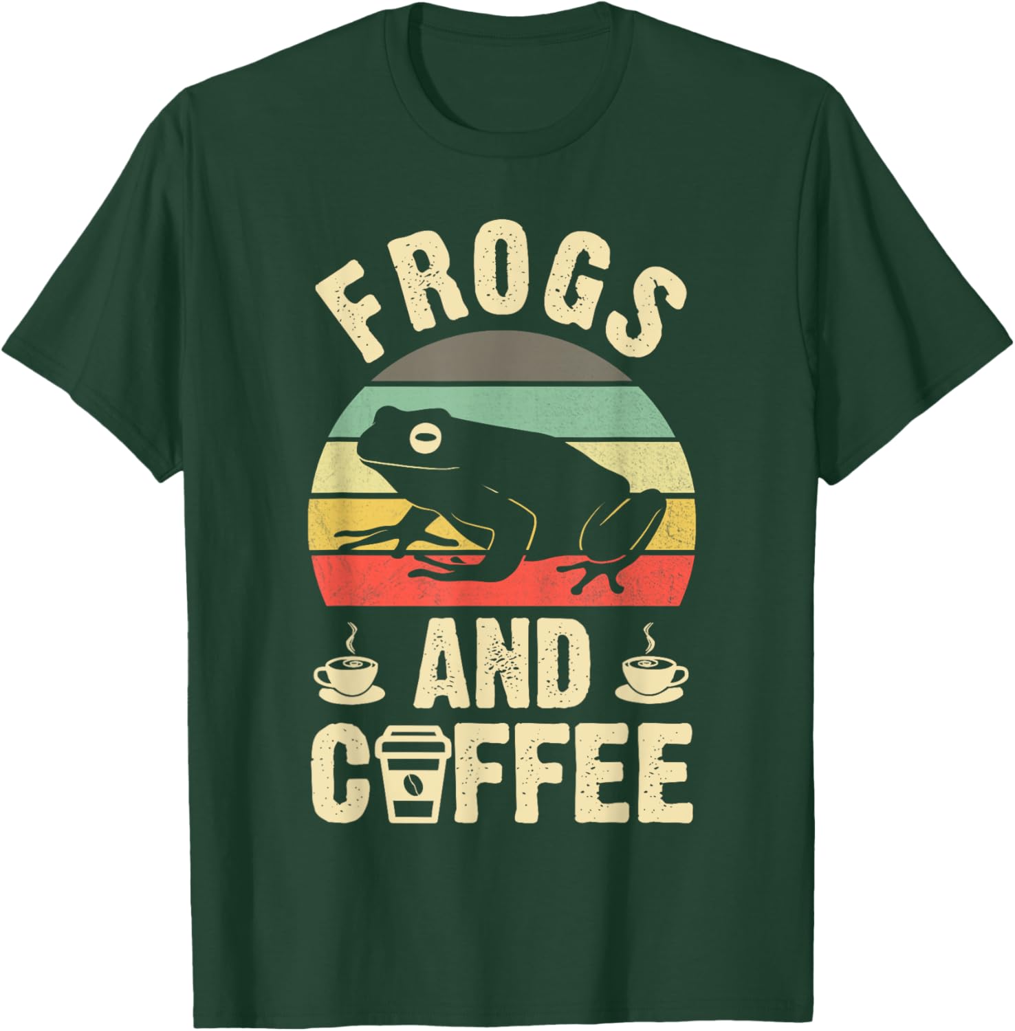 I like Frogs & Coffee Funny vintage Frog theme lover sea T-Shirt - T-Shirt | Forest