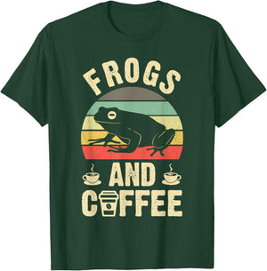 I like Frogs & Coffee Funny vintage Frog theme lover sea T-Shirt - T-Shirt | Forest