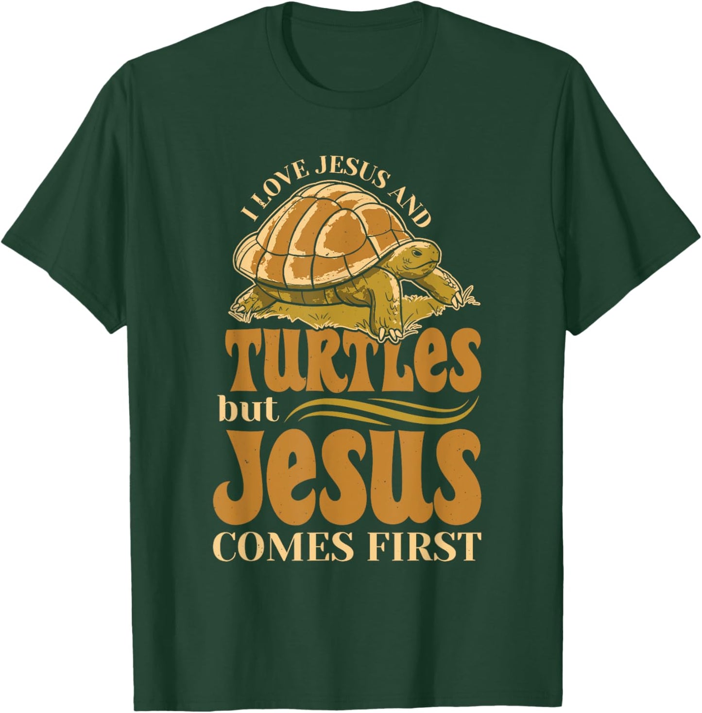 Turtles Lover Christian Religion Faith Jesus Catholic T-Shirt - T-Shirt | Forest