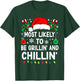 Most Likely To Be Grillin' And Chillin' Christmas Matching T-Shirt - T-Shirt | Forest