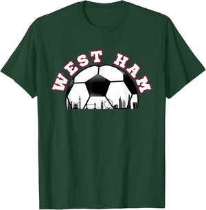 West Ham Shirt West Ham UK Cityscape Skyline T-Shirt - T-Shirt | Forest
