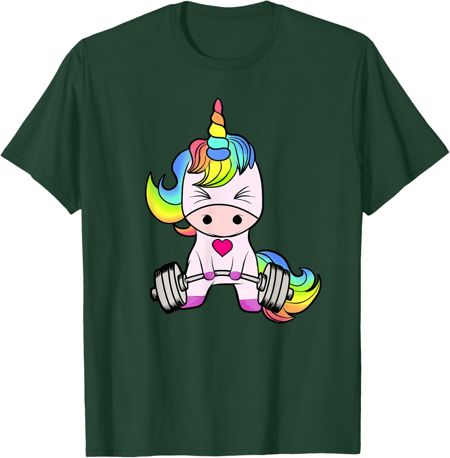 Unicorn Gym , Unicorn Weightlifting Shirt T-Shirt - T-Shirt | Forest