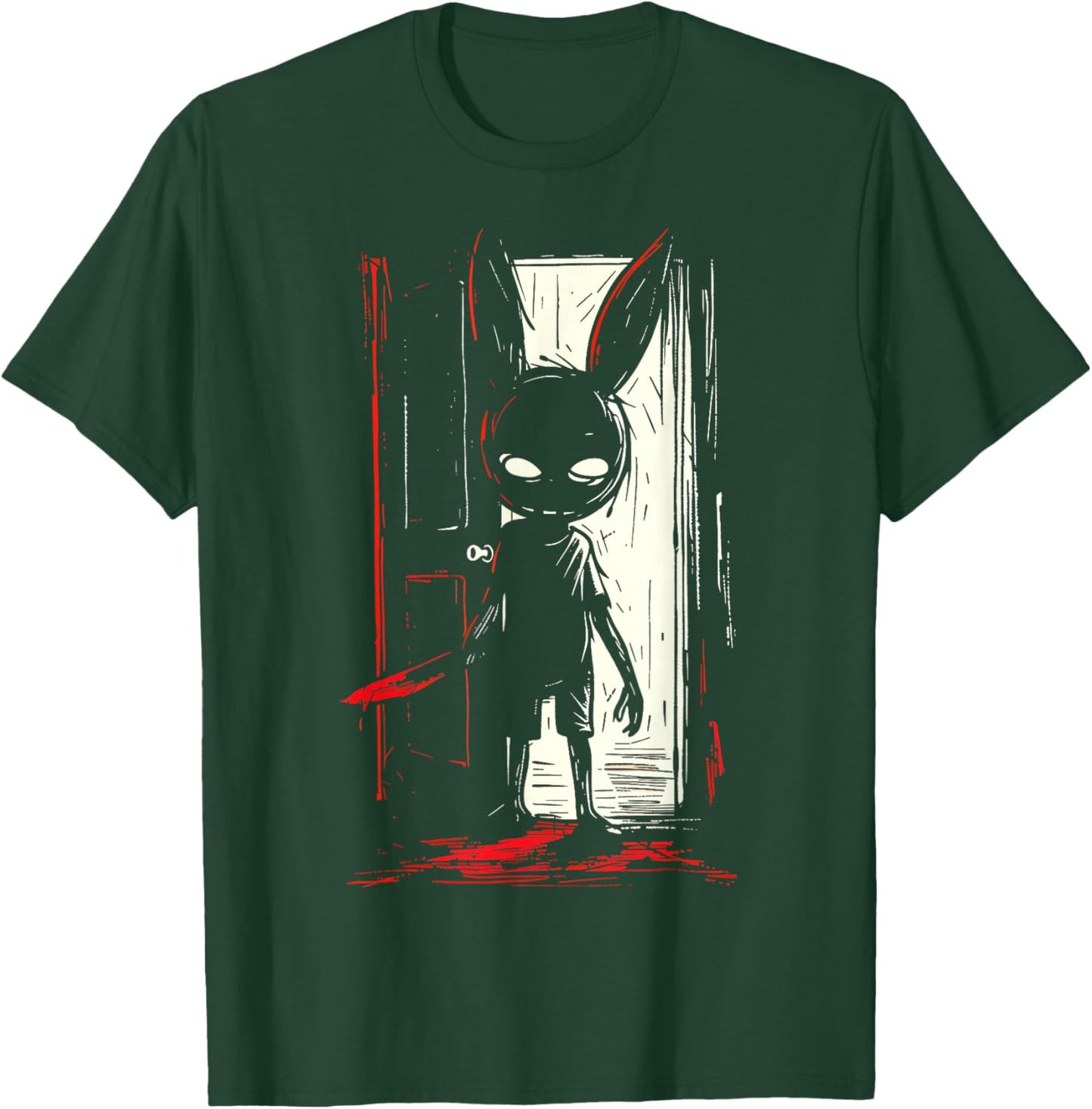 Horror Evil Bunny Rabbit Slasher Creepy Door Alt Goth T-Shirt - T-Shirt | Forest