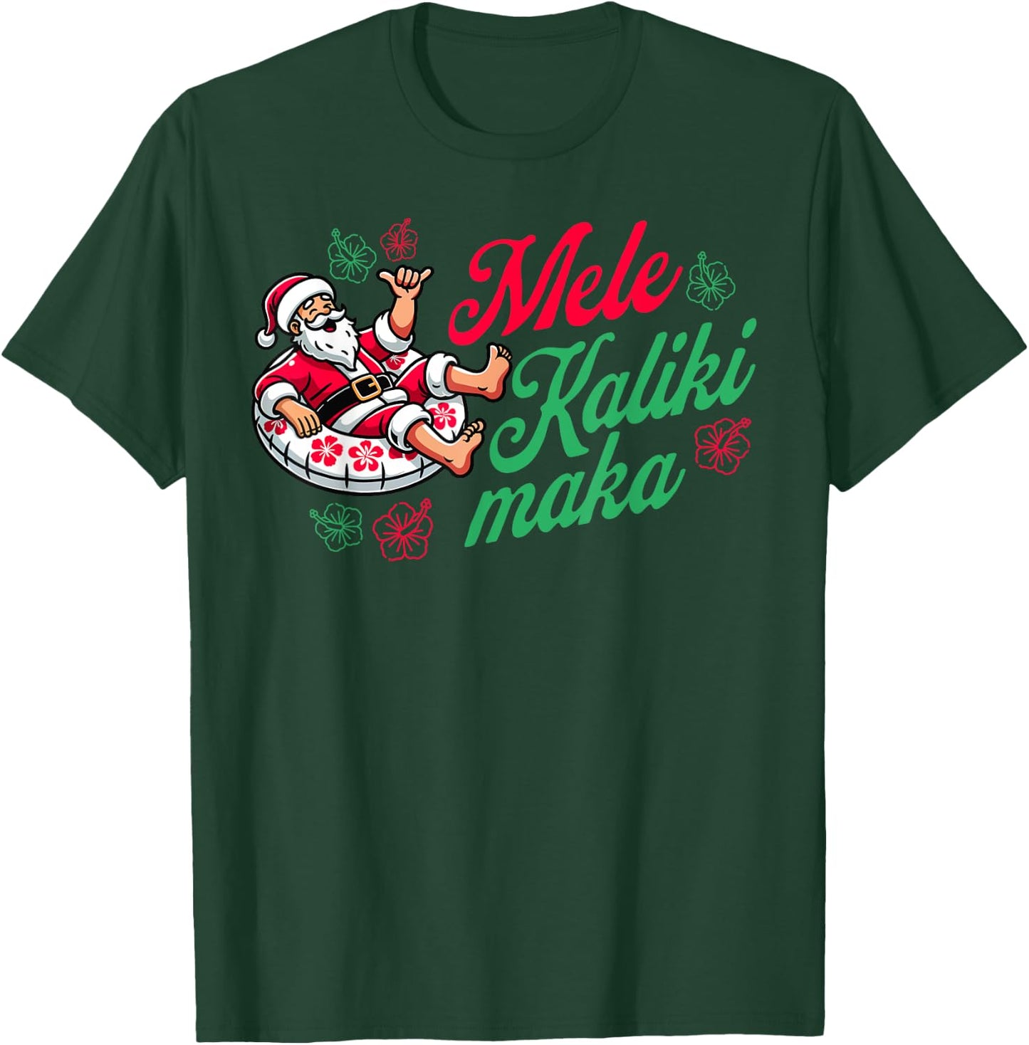 Mele Kalikimaka Tropical Vacation Hawaii Hawaiian Christmas T-Shirt - T-Shirt | Forest