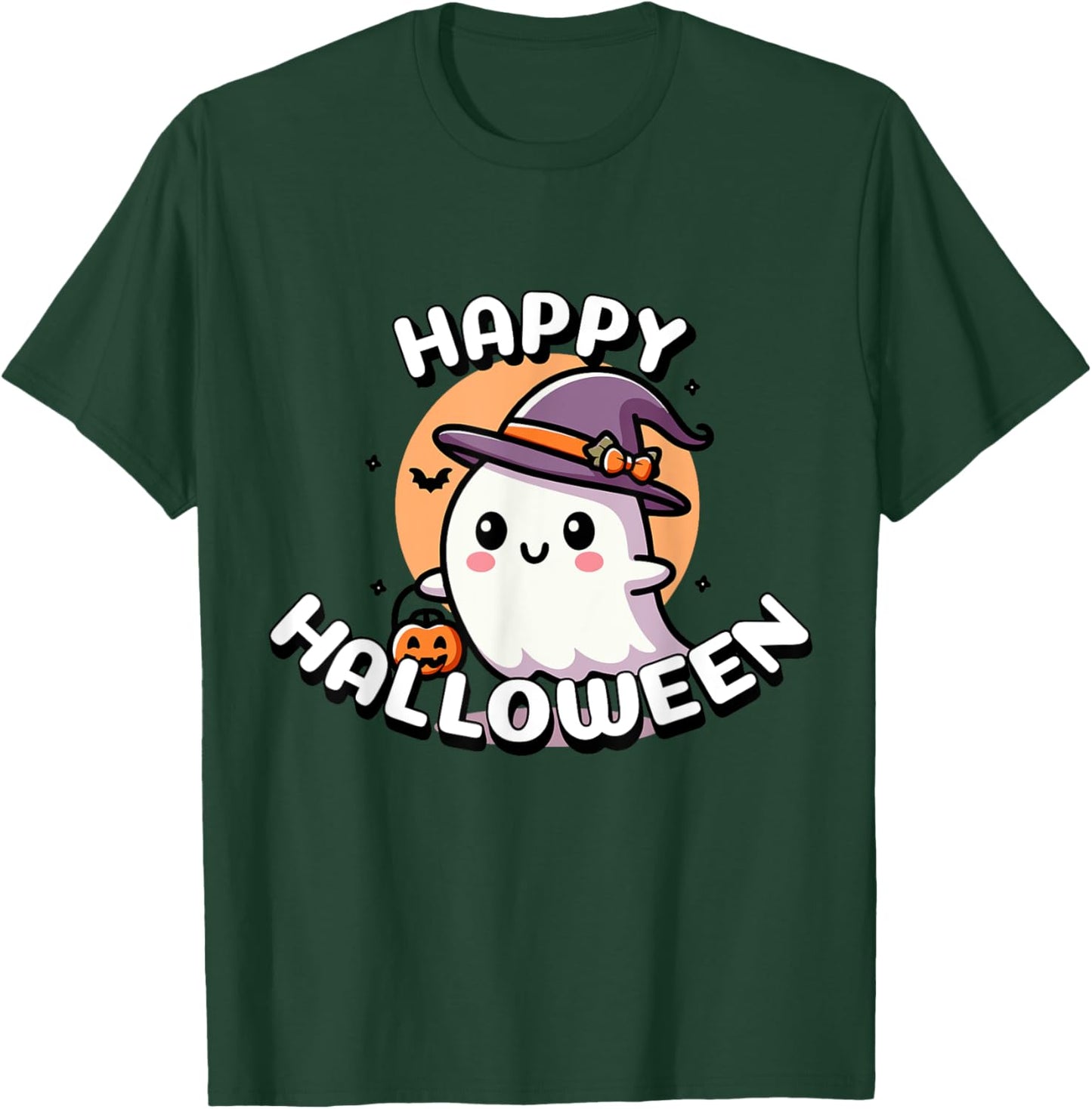 Cute Halloween Ghost for Boys and Girls , Black, S T-Shirt - T-Shirt | Forest