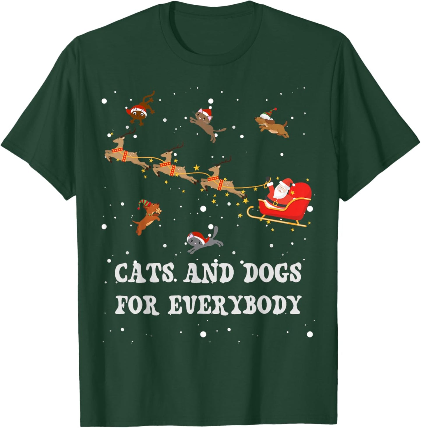 Dogs For Everybody Funny Dog Lovers Christmas T-Shirt - T-Shirt | Forest